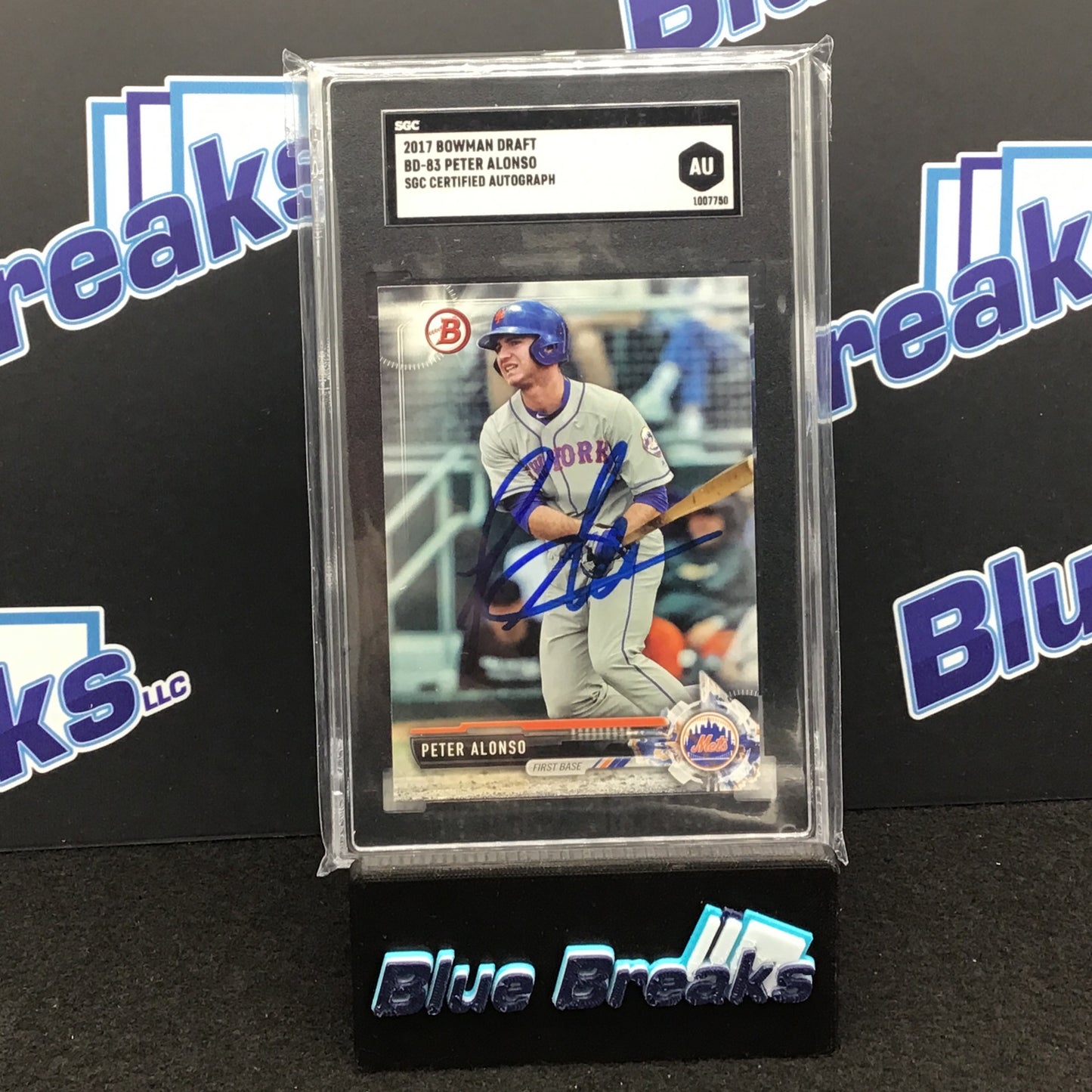 2017 Bowman Draft Peter Alonso #BD-83 SGC Authentic Mets