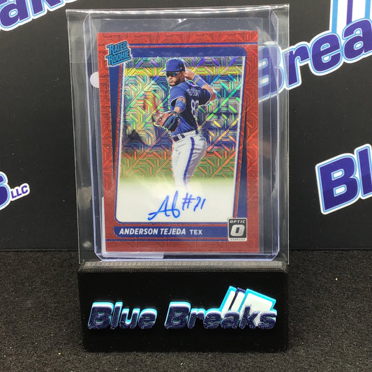 2021 Panini Donruss Optic Red Mojo Anderson Tejeda auto 07/99 #RRS-AT Rangers