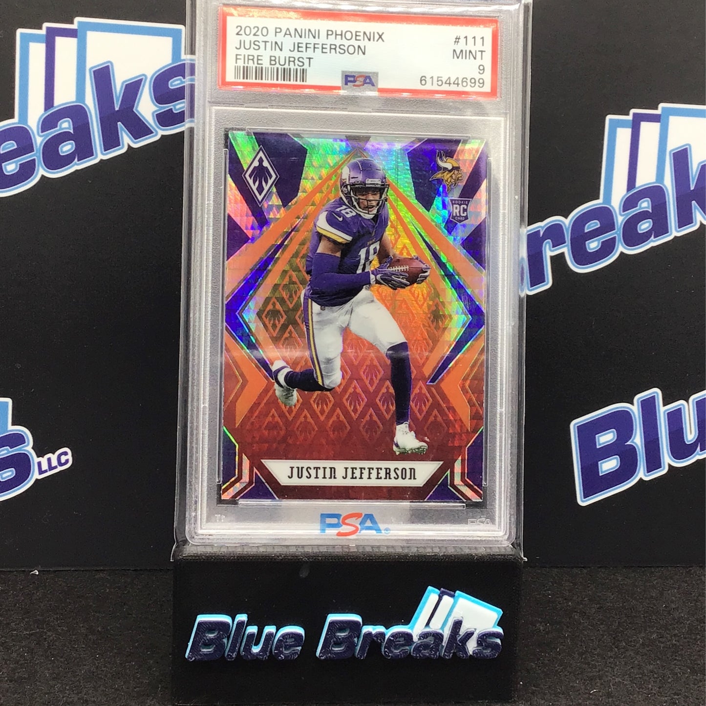 2020 Panini Phoenix - Justin Jefferson - Fire Burst - #111 - PSA 9 - Minnesota Vikings