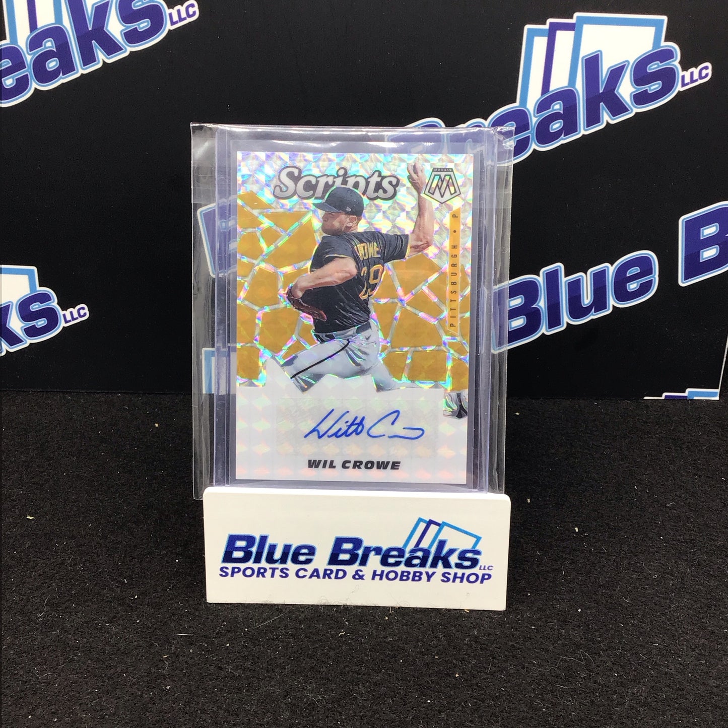 2021 Panini Mosaic Scripts Wil Crowe auto SCR-WC Pirates