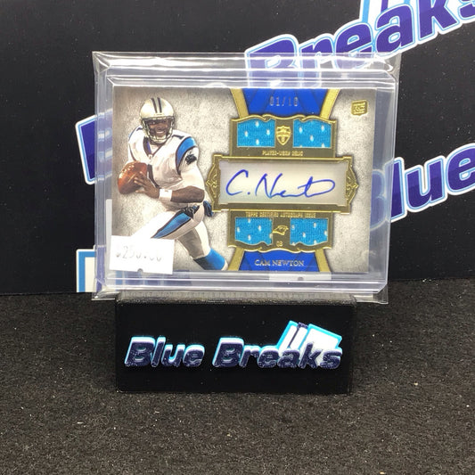 2011 Topps Supreme Cam Newton quad relic auto 01/10 RC #SAQR-CN Panthers
