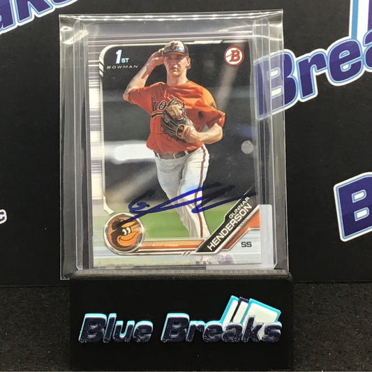 2019 Bowman 1st Bowman Gunnar Henderson auto #BD-22 Orioles