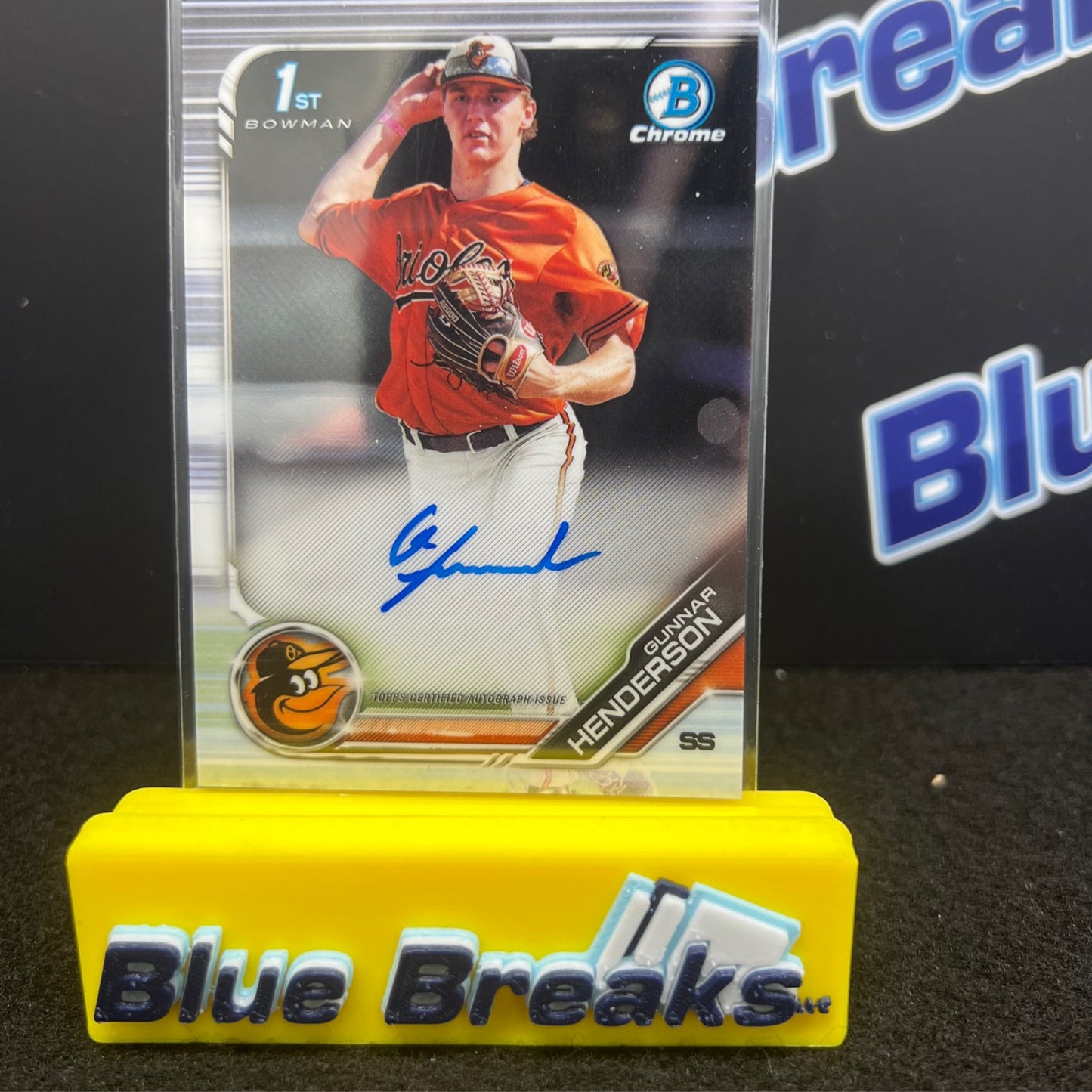 2019 Bowman Chrome Draft Gunnar Henderson 1st Prospect Auto #CPA-GH Baltimore Orioles