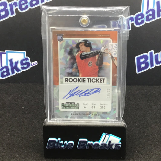 2021 Panini Contenders Rookie Ticket Cracked Ice Ryan Mountcastle auto 18/23 #105 Orioles
