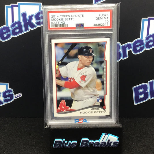 2014 Topps Update Batting Mookie Betts #US26 PSA 10 Red Sox