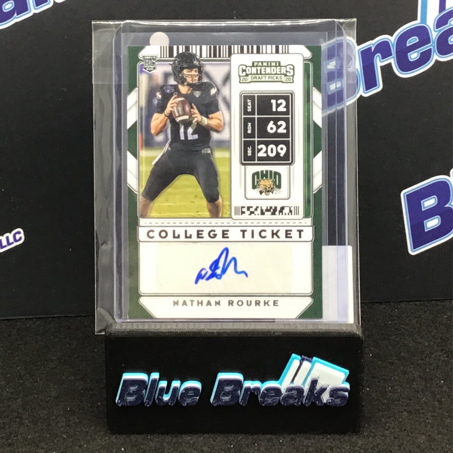 2020 Panini Contenders Draft Picks Nathan Rourke auto RC #252 Bobcats / Jaguars