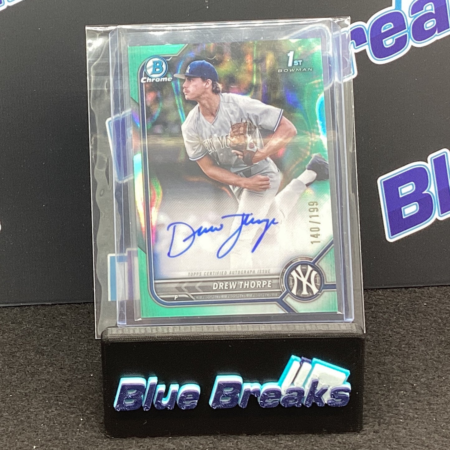 2022 Bowman Chrome 1st Bowman Aqua Refractor Drew Thorpe auto 140/199 #CDA-DT Yankees