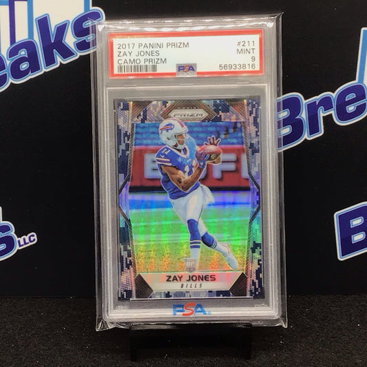 2017 Panini Prizm Camo Prizm Zay Jones #211 PSA 9 Bills