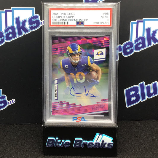 2021 Prestige Signature Pink Premium XP Cooper Kupp 11/25 #95 PSA 9 Rams