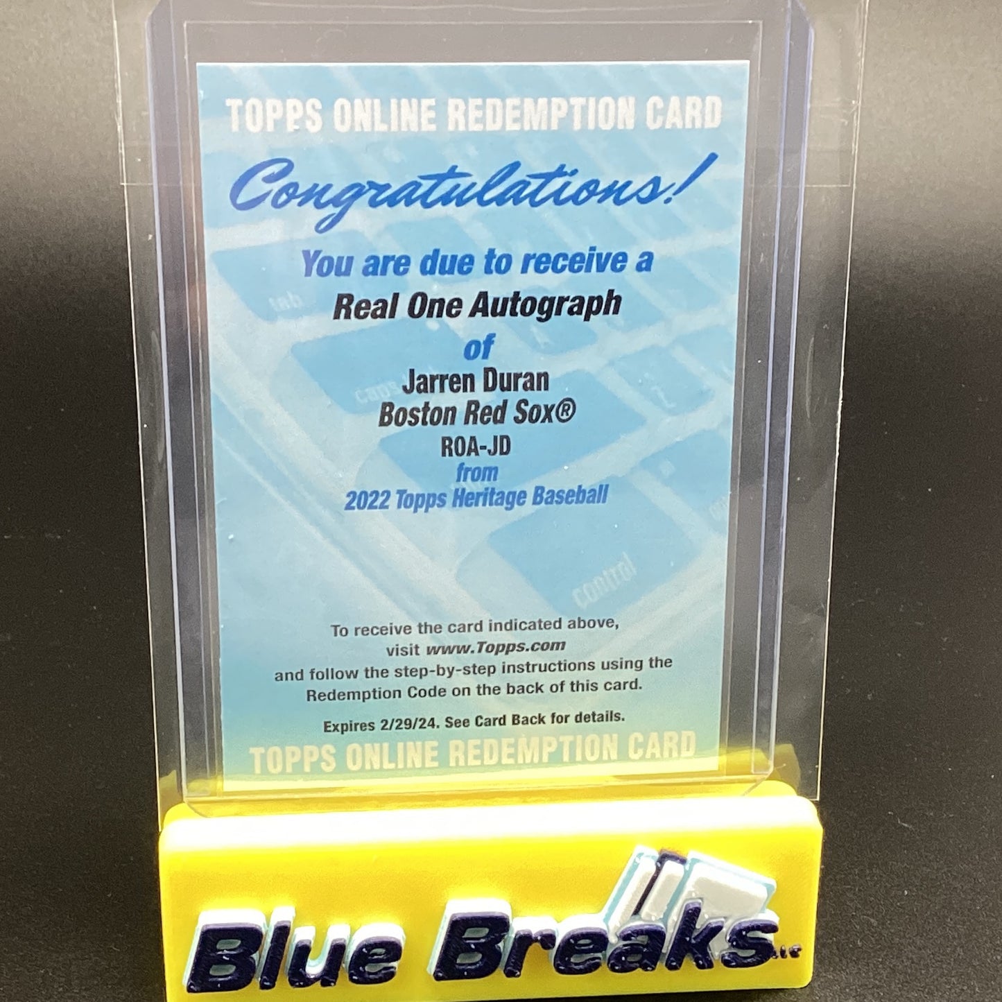 2022 Topps Heritage - Real One Autograph Jarren Duran