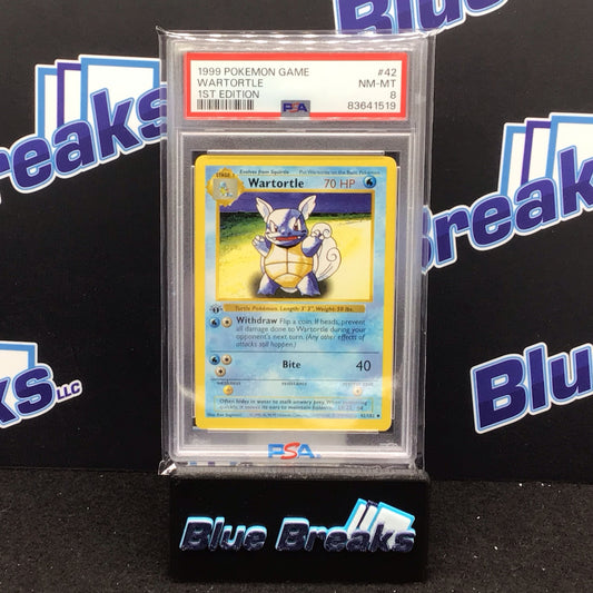 1999 Pokémon Game 1st Edition Wartortle #42 PSA 8