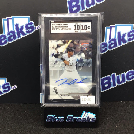 2016 Bowman's Best Best of '16 Tim Anderson auto RC #B16-TA SGC 10 10 White Sox