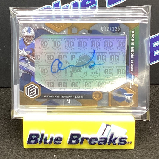 2021 Panini Elements Rookie Neon Signs Amon-Ra St. Brown 077/125 #RNS-ASB