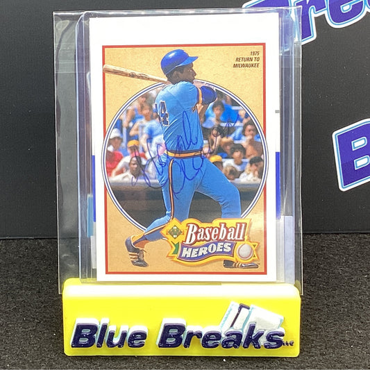1991 Upper Deck Baseball Heroes 1975 Return to Milwaukee Hank Aaron auto PSA COA AI86288