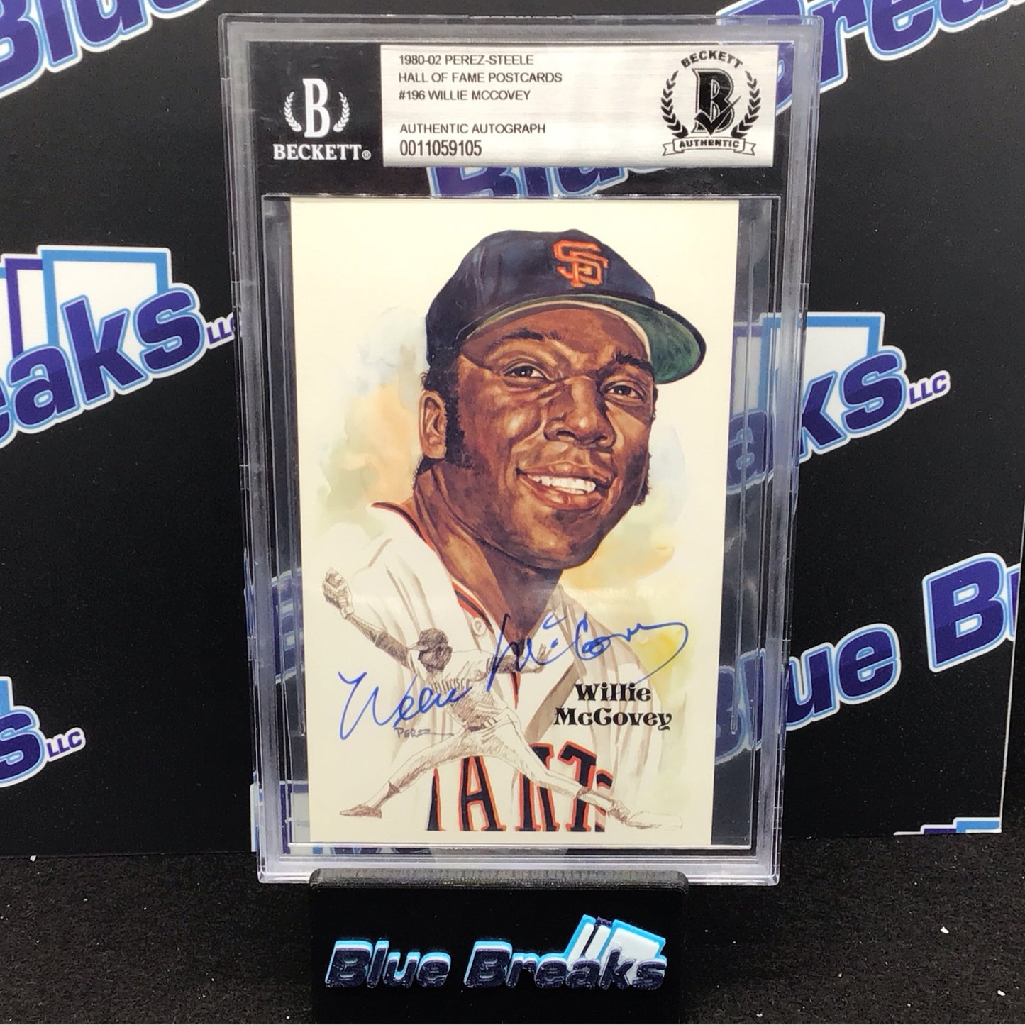 1980-02 Perez Steele - Hall of Fame Postcards - Willie McCovey - Signed - San Francisco Giants - Beckett - 1506/10000