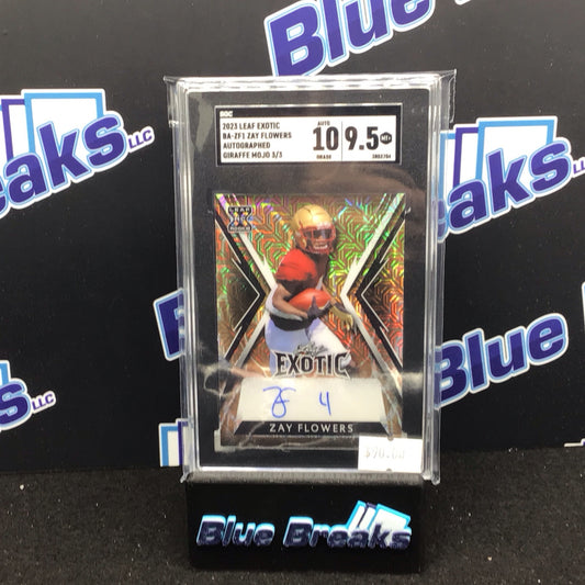 2023 Leaf Exotic Giraffe Mojo Zay Flowers auto 3/3 #BA-ZF1 SGC 9.5 Ravens