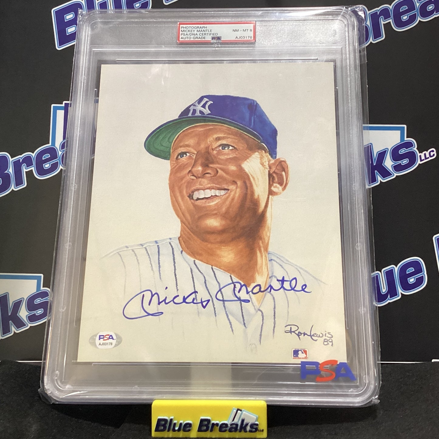 Photograph - Mickey Mantle 8 x 10 PSA 8