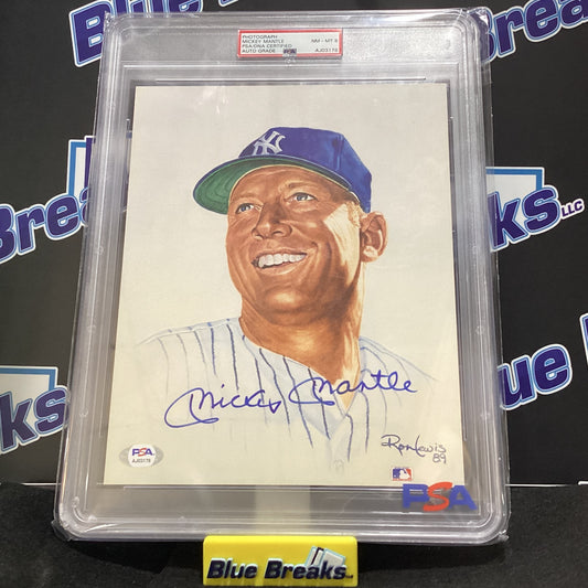 Photograph - Mickey Mantle 8 x 10 PSA 8