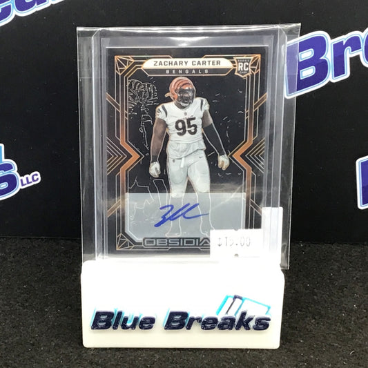 2022 Panini - Obsidian - Electric Etch Orange - Zachary Carter - auto - 29/99 - #197 - RC - football - Bengals