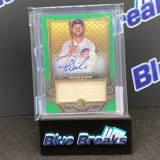 2022 Topps Triple Threads Patrick Wisdom auto jumbo relic 41/50 #ASJ-PW Cubs