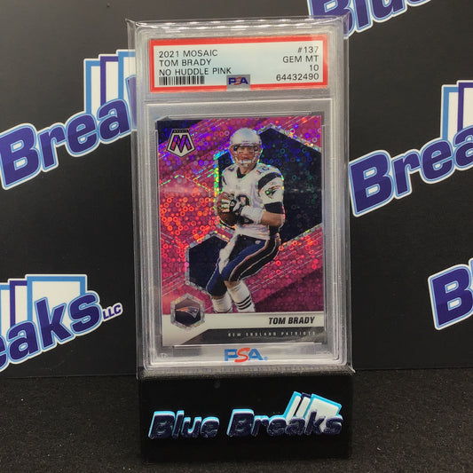 2021 Mosaic - Tom Brady - No Huddle Pink - #137 - PSA 10 - New England Patriots - 3/20