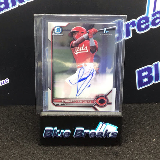 2022 Bowman Chrome 1st Bowman Leonardo Balcazar auto #CPA-LB Reds