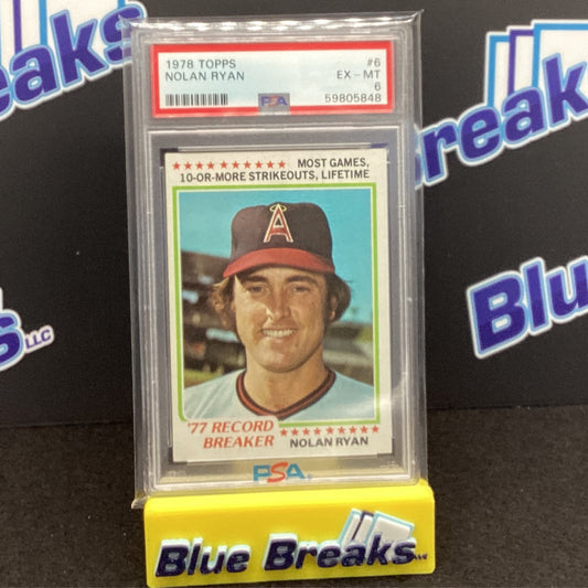 1978 Topps - Nolan Ryan - Los Angeles Angels - #6 - PSA 6