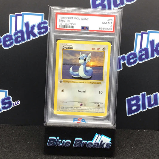 1999 Pokémon Game 1st Edition Dratini #26 PSA 8