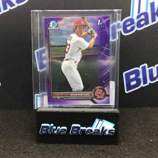 2022 Bowman Chrome 1st Bowman Purple Refractor Won-Bin Cho 207/250 #BCP-154 Cardinals