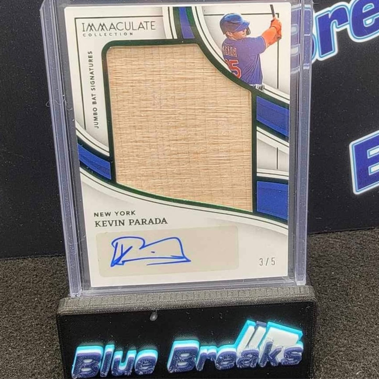 2023 Panini - Immaculate - Kevin Parada - New York Mets - Jumbo Bat Signatures - 3/5