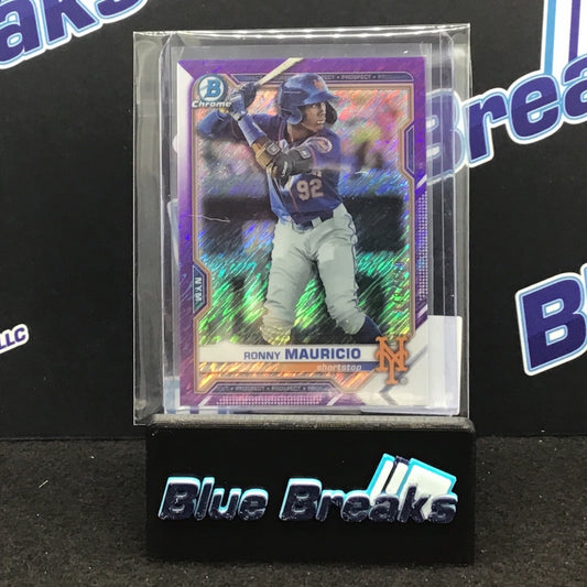 2021 Bowman Chrome Purple Shimmer Ronny Maurico 248/250 #BCP-210 Mets