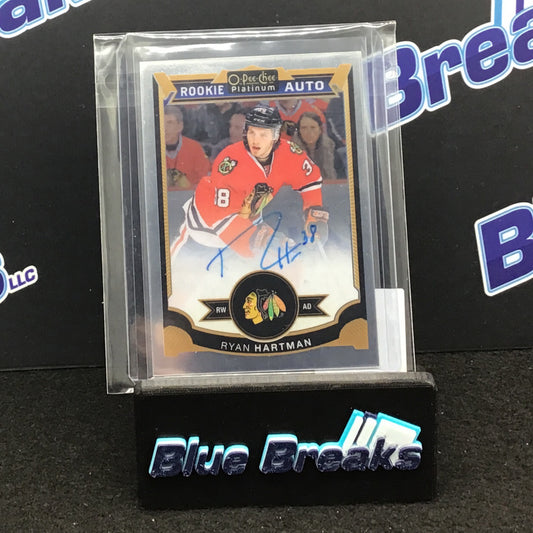 2015-16 O-Pee-Chee Platinum Rookie Auto Ryan Hartman #174 Blackhawks