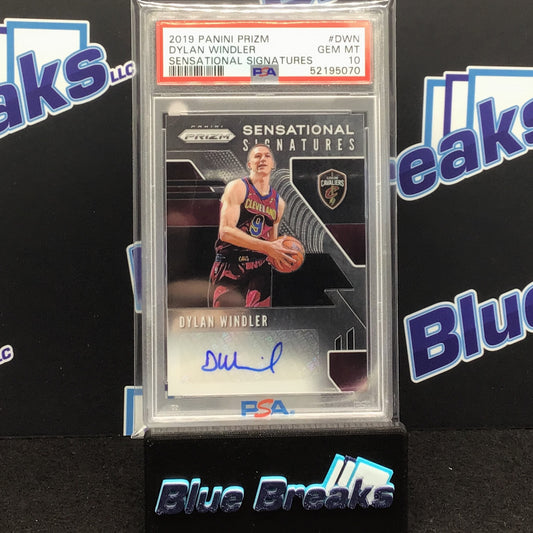 2019 Panini Prizm Sensational Signatures Dylan Windler #SS-DWN PSA 10 Cavaliers