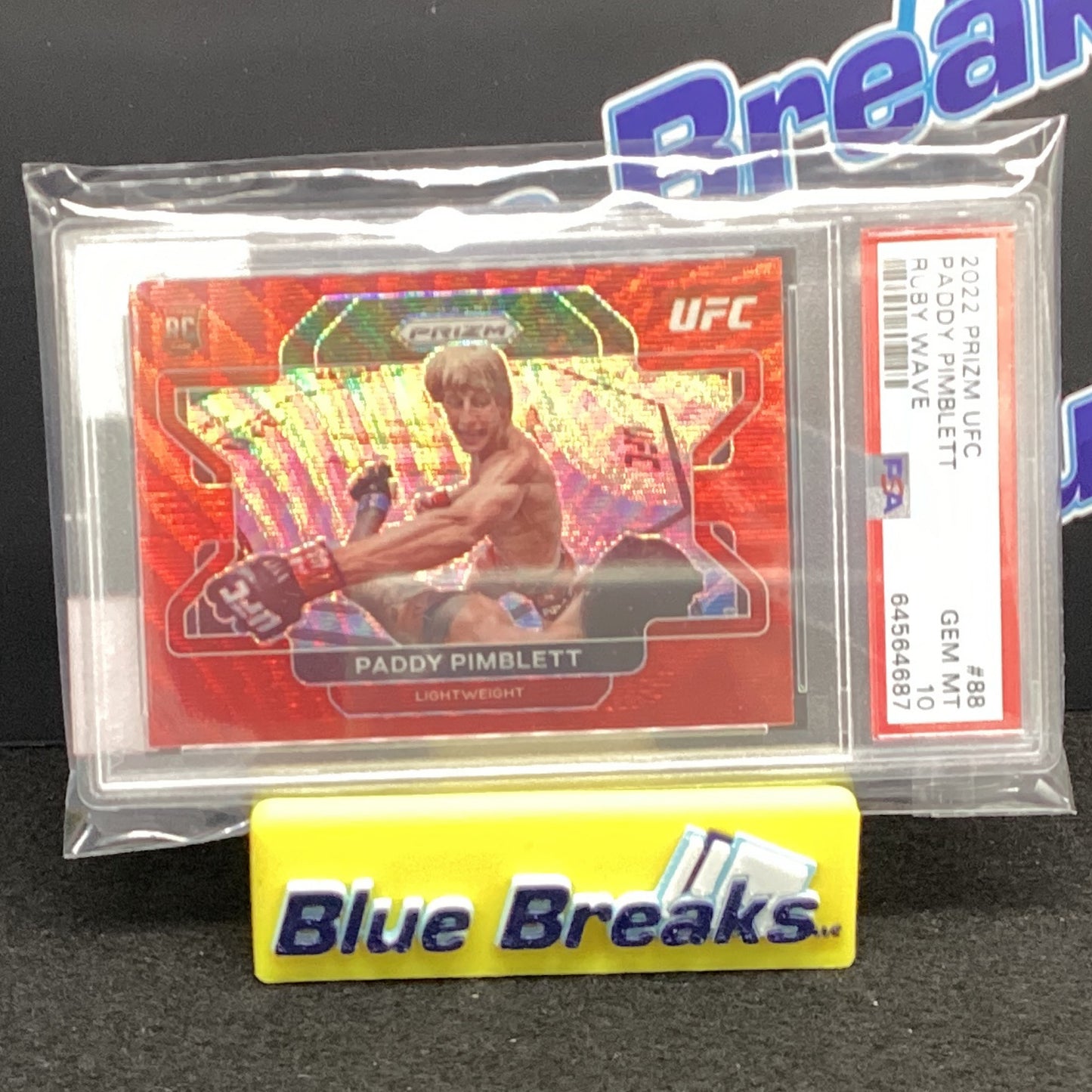 2022 Prizm UFC Ruby Wave Paddy Pimblett PSA 10