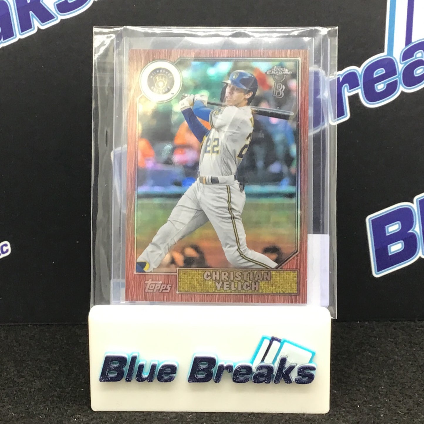 2022 Topps Chrome Ben Baller Rose Gold Christian Yelich 09/10 #87BC-6 Brewers