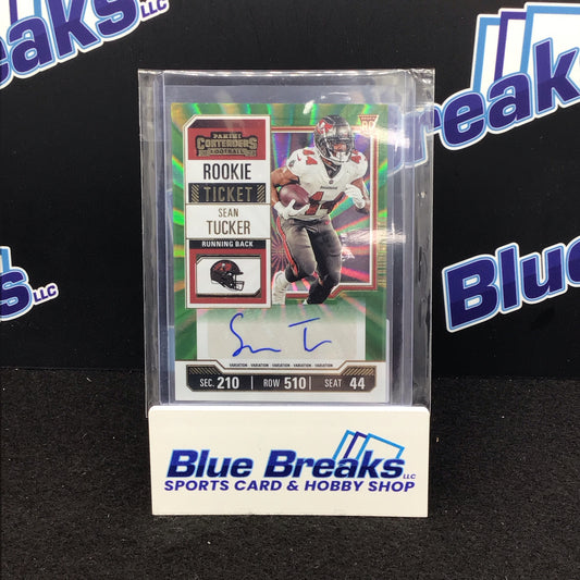 2023 Panini Contenders Rookie Ticket green Sean Tucker auto #157 Buccaneers
