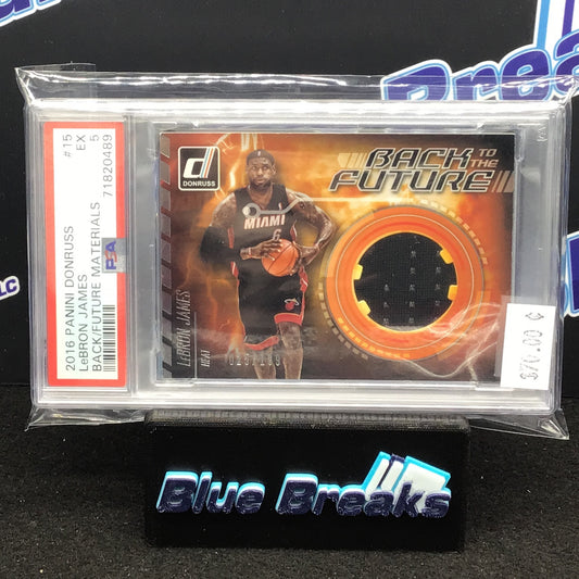 2016 Panini Donruss Back to the Future Materials Lebron James #15 PSA 5 Heat