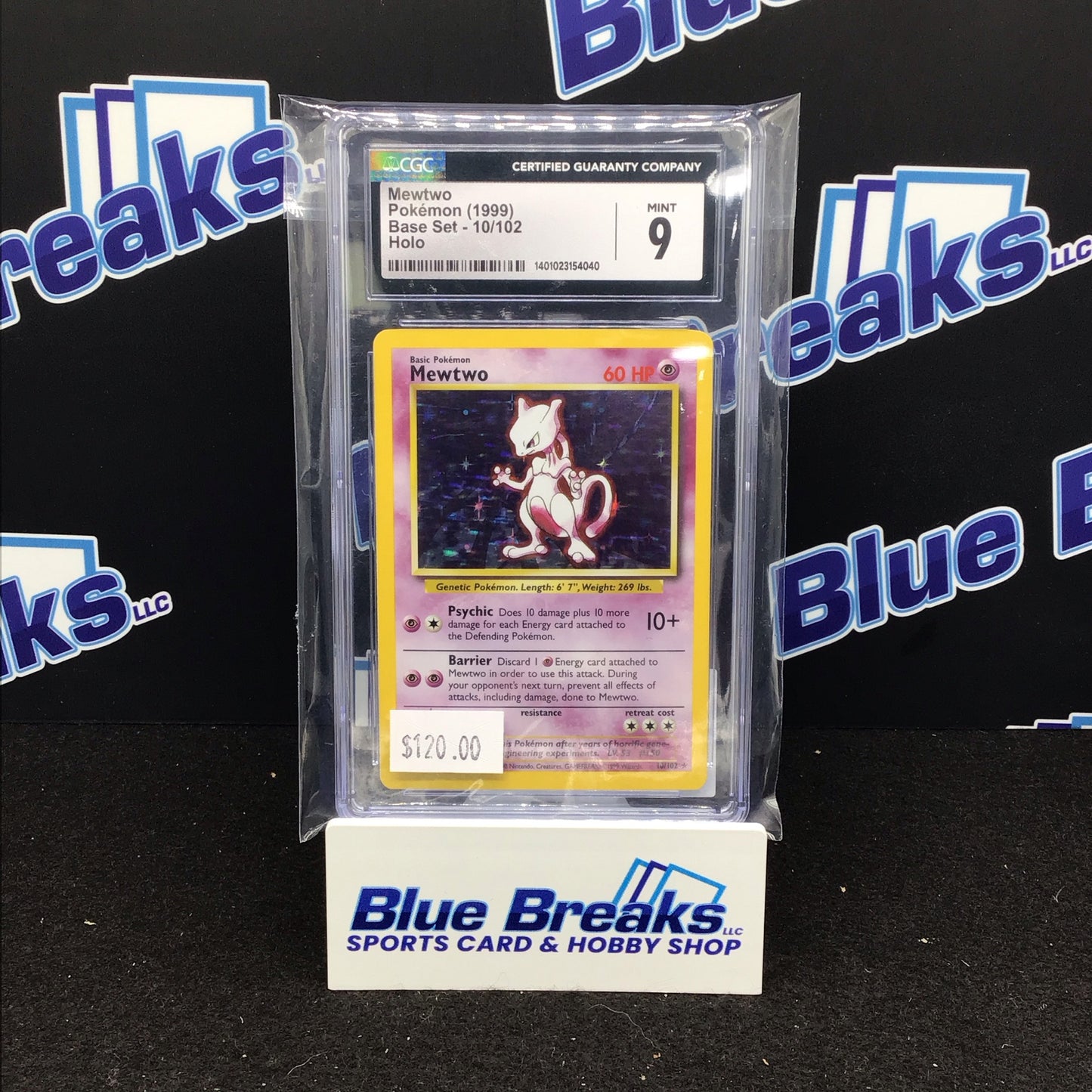 1999 Pokémon Base Set Mewtwo Holor 10/102 CGC 9