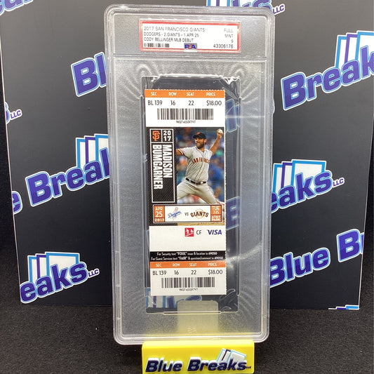 2017 San Francisco Giants - Cody Bellinger MLB Debut TIcket PSA 9