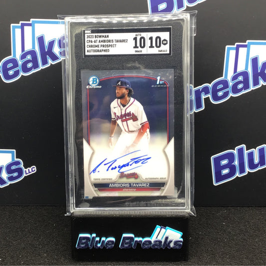 2023 Bowman Chrome Prospect Ambioris Tavarez auto #CPA-AT SGC 10 10 Braves