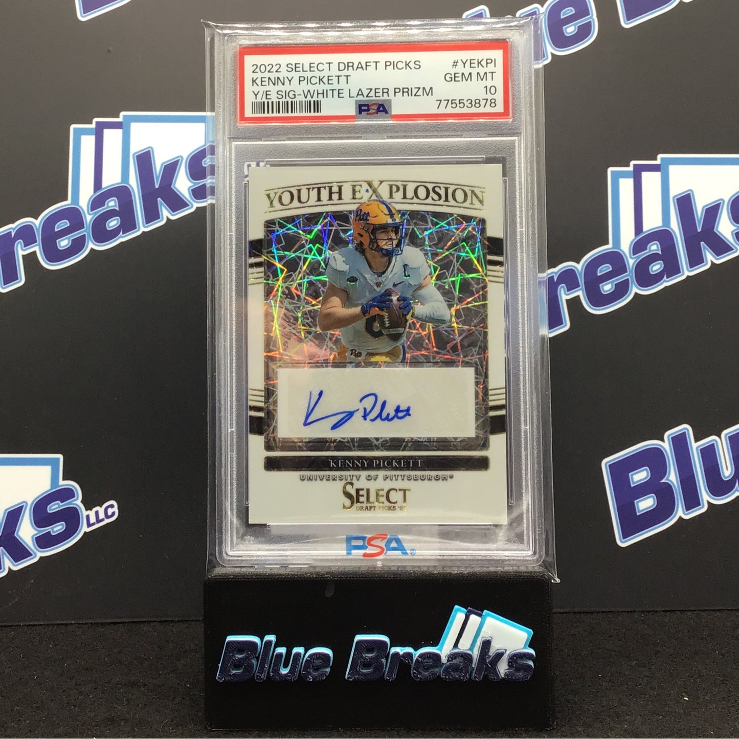 2022 Select Draft Picks - Kenny Pickett - Youth Explosions - White Lazer Prizm - PSA 10 - 2/5