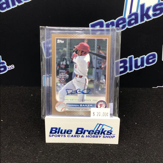 2022 Topps Pro Debut Darren Baker auto 47/50 PD-13 Nationals