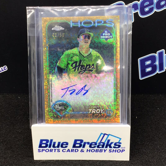 2024 Topps Pro Debut gold mini-diamonds Tommy Troy auto 50/50 #PDC-166 Hillsboro Hops/ Arizona Diamondbacks