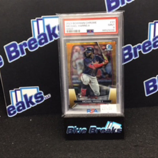 2023 Bowman Chrome Gold Michael Harris #31 RC PSA 9 Braves