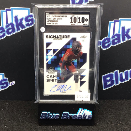 2023 Leaf Signature Series Pixel Art Cam Smith auto 1/1 SGC 10 10 Dolphins