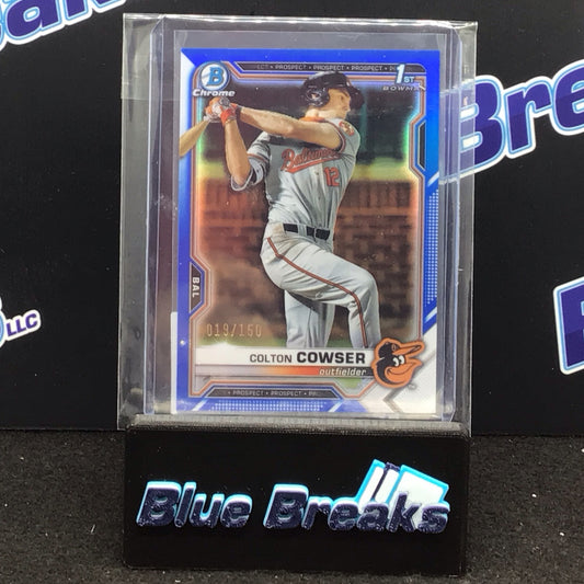 2021 Bowman Chrome 1st Bowman blue Colton Cowser 019/150 #BDC-166 Orioles