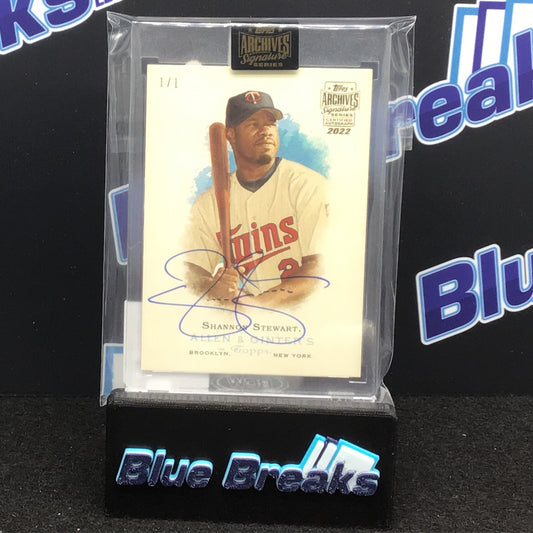 2022 Tops Archives Signature Series 2006 Allen & Ginter Shannon Stewart auto 1/1 #249 Twins