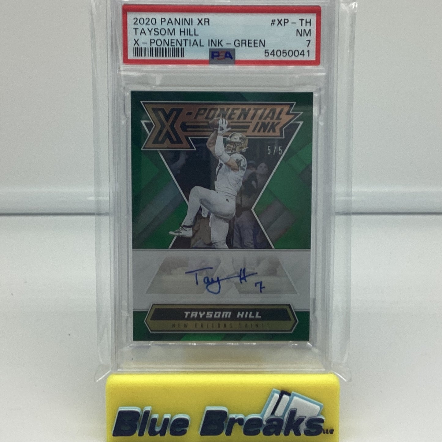 2020 Panini XR X-Ponential Ink Green - Taysom Hill 5/5 #XP-TH PSA 7 Saints