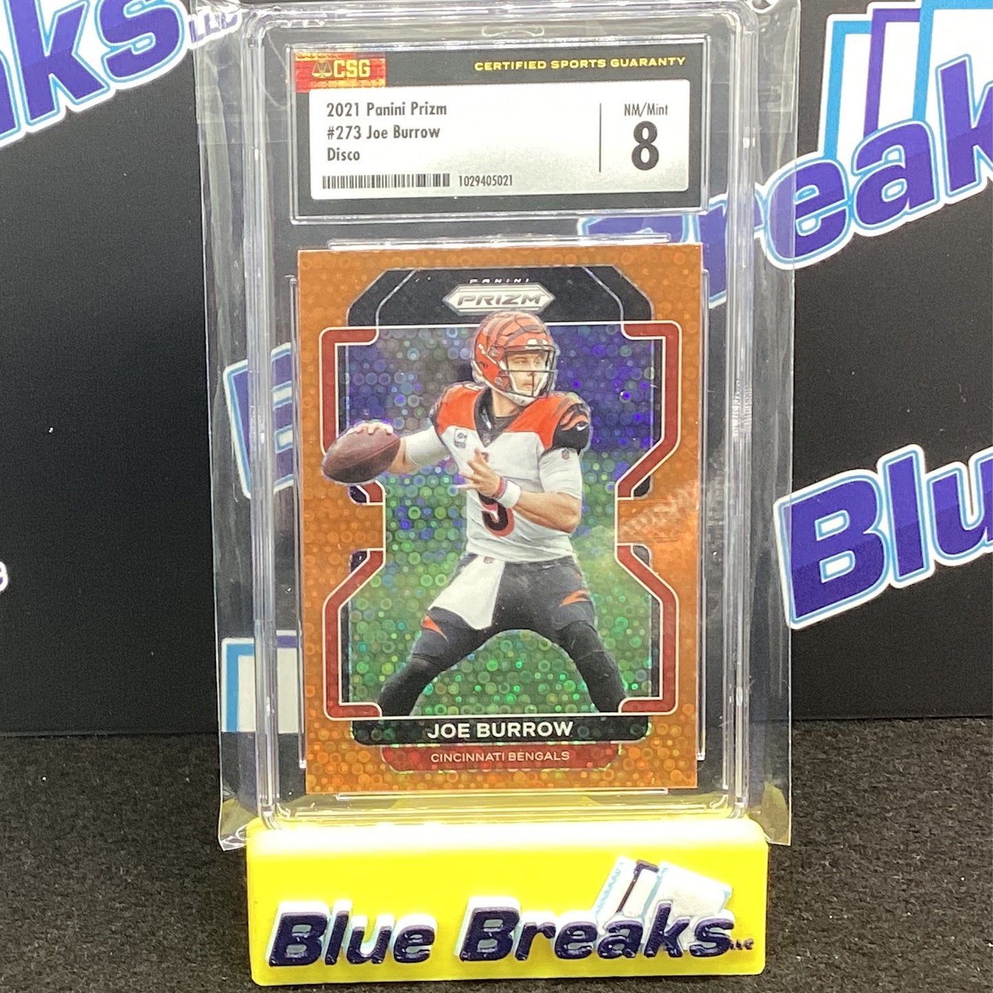 2021 Panini Prizm - Joe Burrow Orange Disco CSG 8