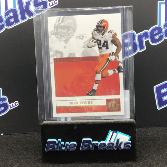 2021 Panini Encased Gold Nick Chubb 1/10 #22 Browns